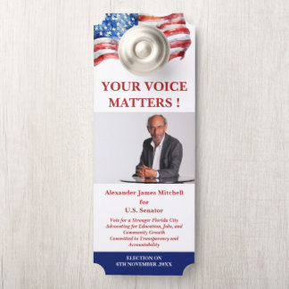 Wahlkampf Kampagne Türanhänger