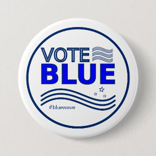 Wahlkampfbotschaft für Blue Political Election Button
