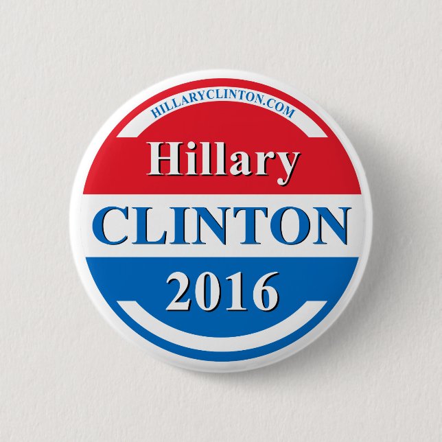 Wahlkampfmaterial für Hillary Clinton als Präsiden Button (Vorderseite)