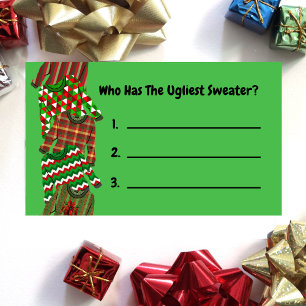 Wahlkarte für den Ugg Sweater Contest Feiertag Begleitkarte