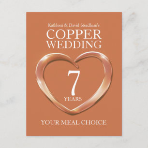 Wahlmöglichkeit zum 7. Geburtstag von Kupfer Begleitkarte