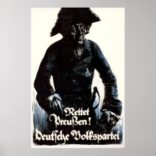 Wahlplakat aus Deutschland 1920er Jahre Rettet Pre Poster