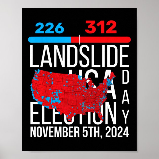 Wahlplan 2024 Schlussabstimmung 312 Trump Landslid Poster (Vorne)