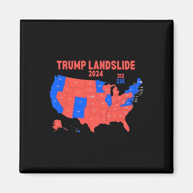 Wahlplan 2024 Trump 312 Landslide Magnet (Vorne)