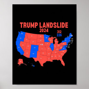 Wahlplan 2024 Trump 312 Landslide Poster