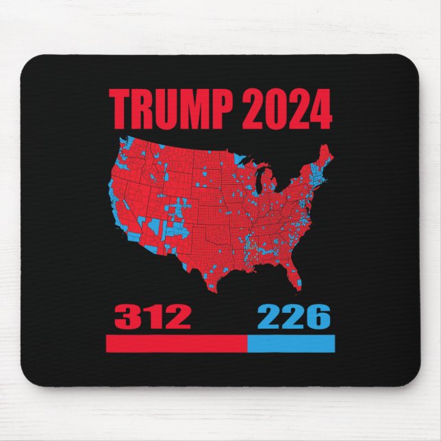 Wahlplan 2024 Trump 312 Rote Wahlen 2024 Res Mousepad (Vorne)