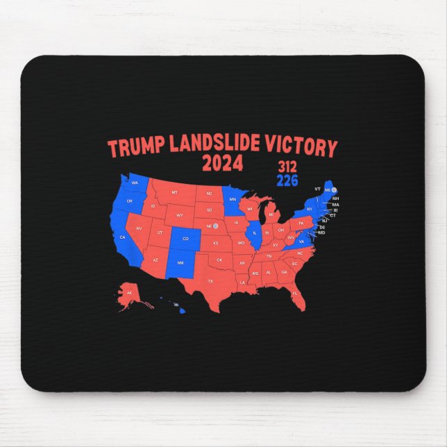 Wahlplan 2024 Trump 312 Trump Landslide Mousepad (Vorne)