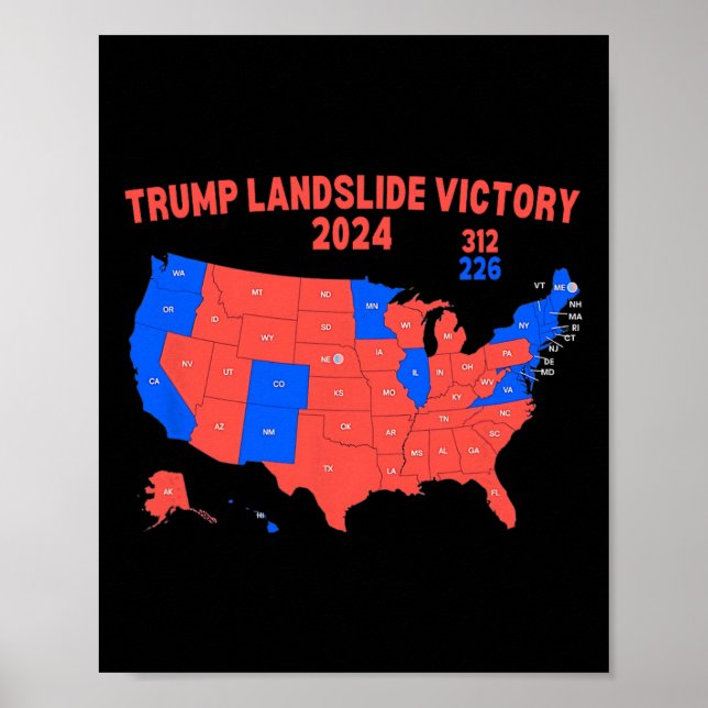 Wahlplan 2024 Trump 312 Trump Landslide Poster (Vorne)