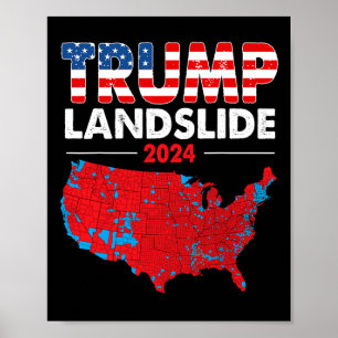 Wahlplan 2024 Trump Landslide Rote Wahl Ma Poster
