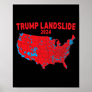 Wahlplan 2024 Trump Landslide Rote Wahl Ma Poster