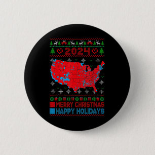 Wahlplan 2024 Trump Landslide Ugly Christmas Button