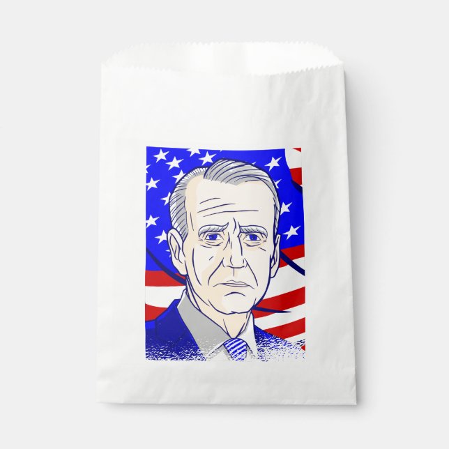 Wahlpräsident unter amerikanischer Flagge Geschenktütchen (Vorderseite)