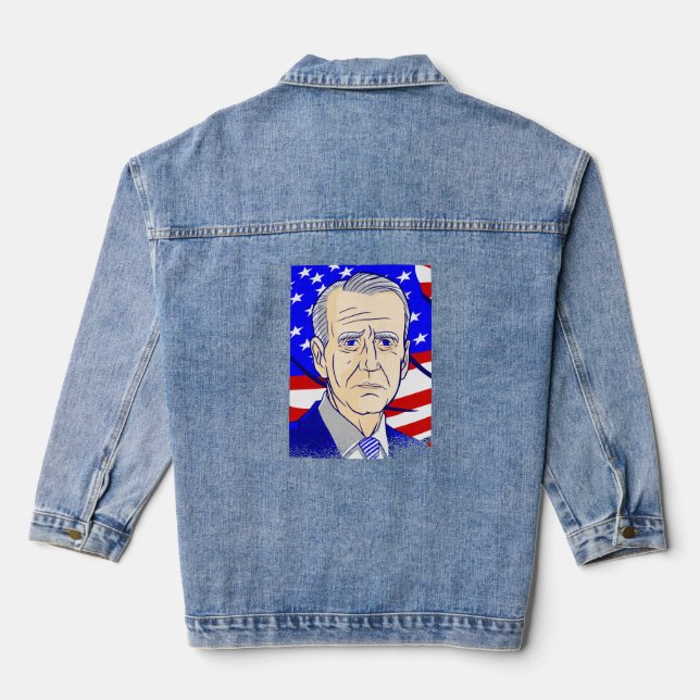 Wahlpräsident unter amerikanischer Flagge Jeansjacke (Rückseite)