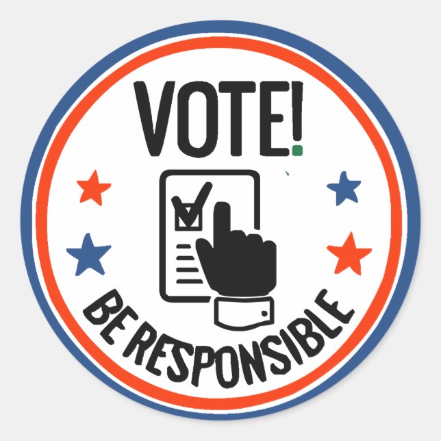 Wahlregister der USA Abstimmung Runder Aufkleber (Vorderseite)