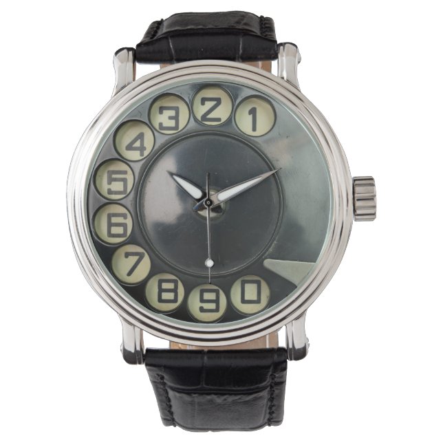 Wählscheibe Vintager Retroapparat-Nummernscheibe Armbanduhr (Vorderseite)