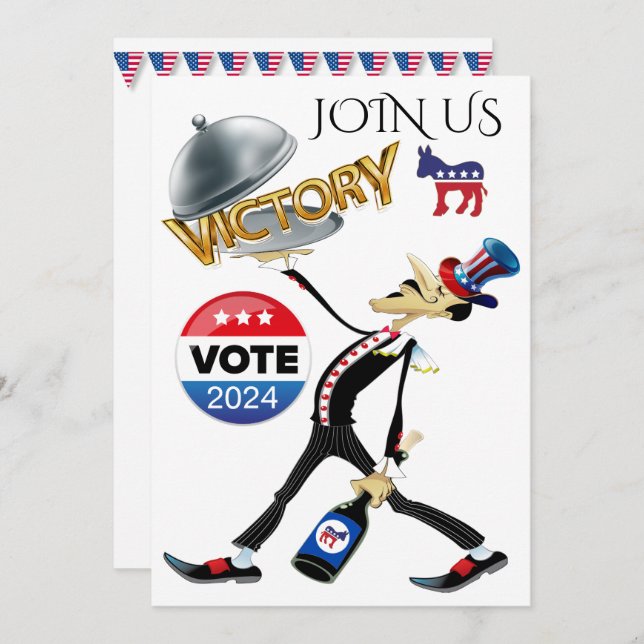 Wahlsieger-Version Einladung (Vorne/Hinten)