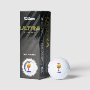 Wählt Trump Red Krawatte lächelnd Trump Image Golfball