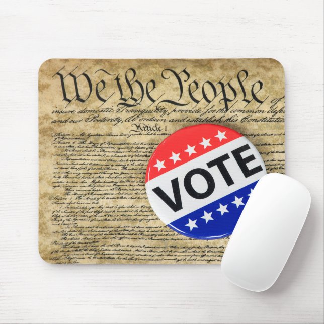 Wahltaste auf US-Verfassung Mousepad (Mit Mouse)