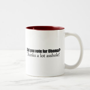 Wählten Sie für Obama Zweifarbige Tasse