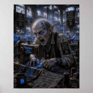 Wahnsinn / Näherin / Bekleidungsfabrik Poster