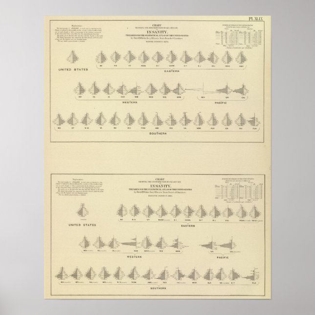 Wahnsinn, statistischer Lithograph in den USA Poster (Vorne)