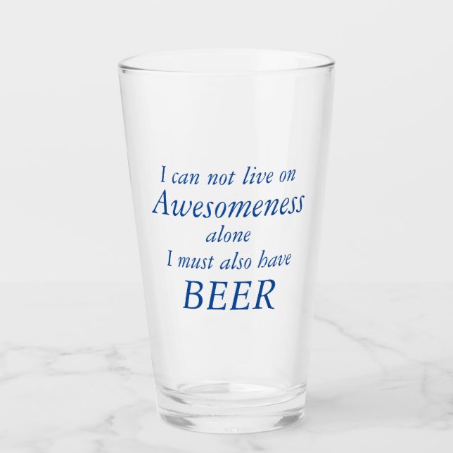 Wahnsinn und BIER Funny Glass Glas (Vorderseite)