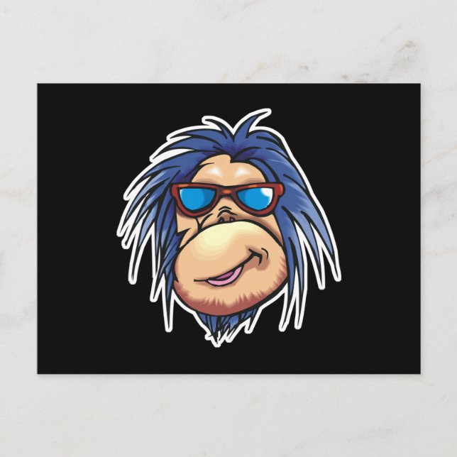 wahnsinnig coole Affengesicht Postkarte (Vorderseite)
