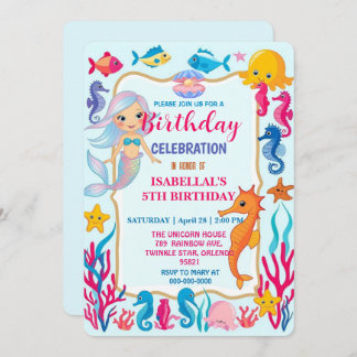 Wahnsinnig Regenbogen-Meerjungfrau-Krake-Geburtsta Save The Date