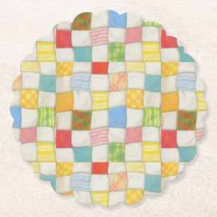 WAHNSINNSDECKENQUILT Gewellte runde Papiere Unters Untersetzer
