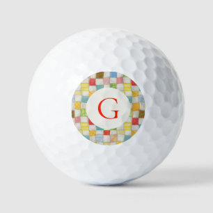 WAHNSINNSDECKENQUILT Golfbälle + Initiale