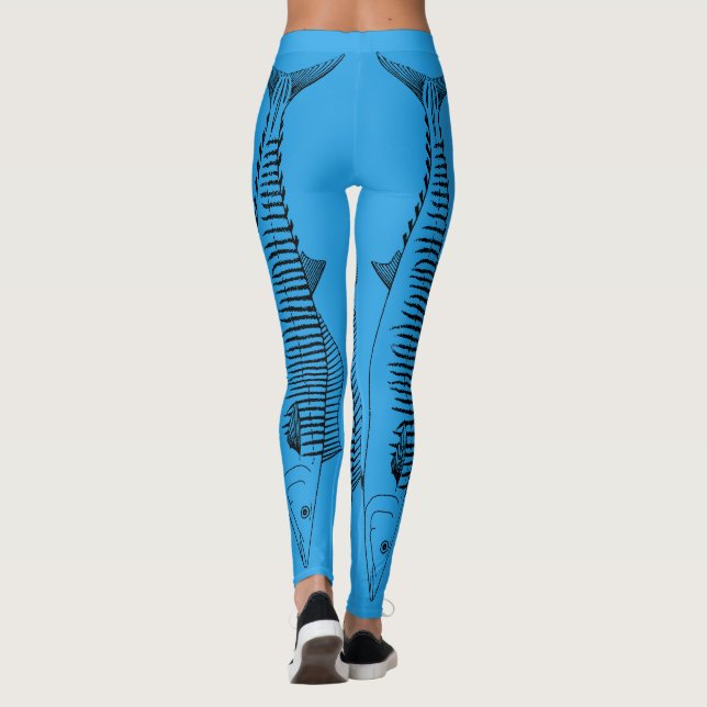Wahoo-Fisch-Muster Leggings (Rückseite)