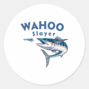 Wahoo Slayer Salzwasser-Angeln Wahoo Runder Aufkleber