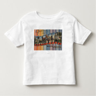 Wahpeton, North Dakota - große Buchstabe-Szenen Kleinkind T-shirt