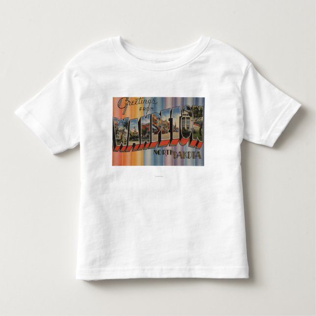Wahpeton, North Dakota - große Buchstabe-Szenen Kleinkind T-shirt (Vorderseite)