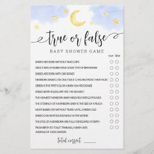 Wahr oder Falsch Spiel Sterne und Mond Baby Shower