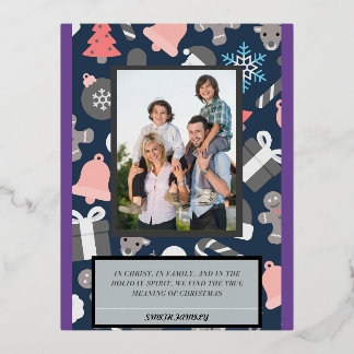 Wahre Bedeutung der Weihnachtskarte Folien Feiertagspostkarte