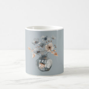 Wahre Blaue Creme Blumenvase Kaffeetasse