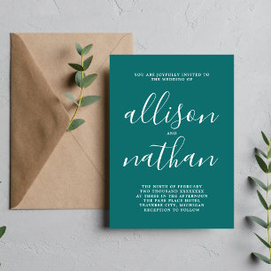 Wahre Einfachheit 1 Aquamarine Minimalistische Hoc Einladung
