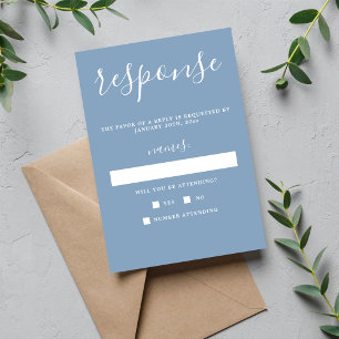 Wahre Einfachheit 1 Gletscher Minimaler Hochzeitss RSVP Karte