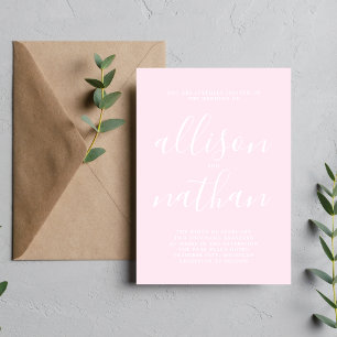 Wahre Einfachheit 1 Primrose Pink Minimalistische  Einladung