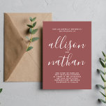 Wahre Einfachheit 1 Script Marsala Minimale Hochze Einladung<br><div class="desc">Diese einfache und wunderschöne Hochzeitseinladung ist perfekt für den Minimalisten in uns allen! Bitte kontaktieren Sie mich,  wenn Sie Hilfe bei der Anpassung des Textes dieser Hochzeitseinladung wünschen.</div>