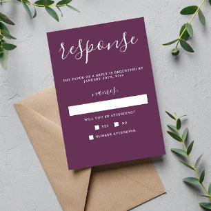 Wahre Einfachheit 1 Trauben Lila Minimalistische H RSVP Karte