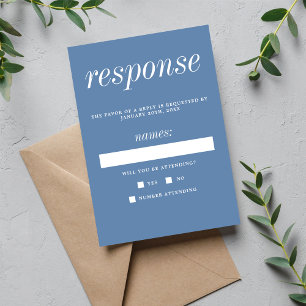 Wahre Einfachheit 2 Denim Blue Minimalistisch Wedd RSVP Karte