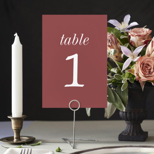 Wahre Einfachheit 2 Marsala Wedding Tischnummer (Von Creator hochgeladen)
