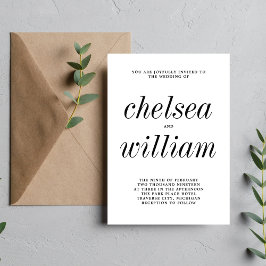 Wahre Einfachheit 2 Minimalistische Hochzeit in Sc Einladung