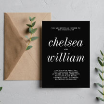 Wahre Einfachheit 2 Schwarze Minimalistische Hochz