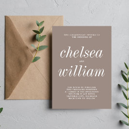 Wahre Einfachheit 2 Taupe Einfache Minimalistische Einladung