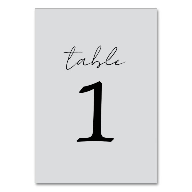 Wahre Einfachheit 3 Coole Mist Wedding Tischnummer (Vorderseite)