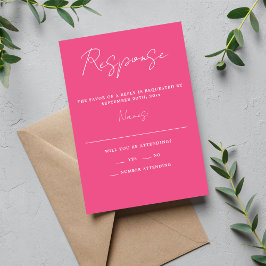 Wahre Einfachheit 3 Script Minimal Carnation Hochz RSVP Karte