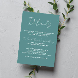 Wahre Einfachheit 3 Script Minimal Duck Ei Wedding Begleitkarte